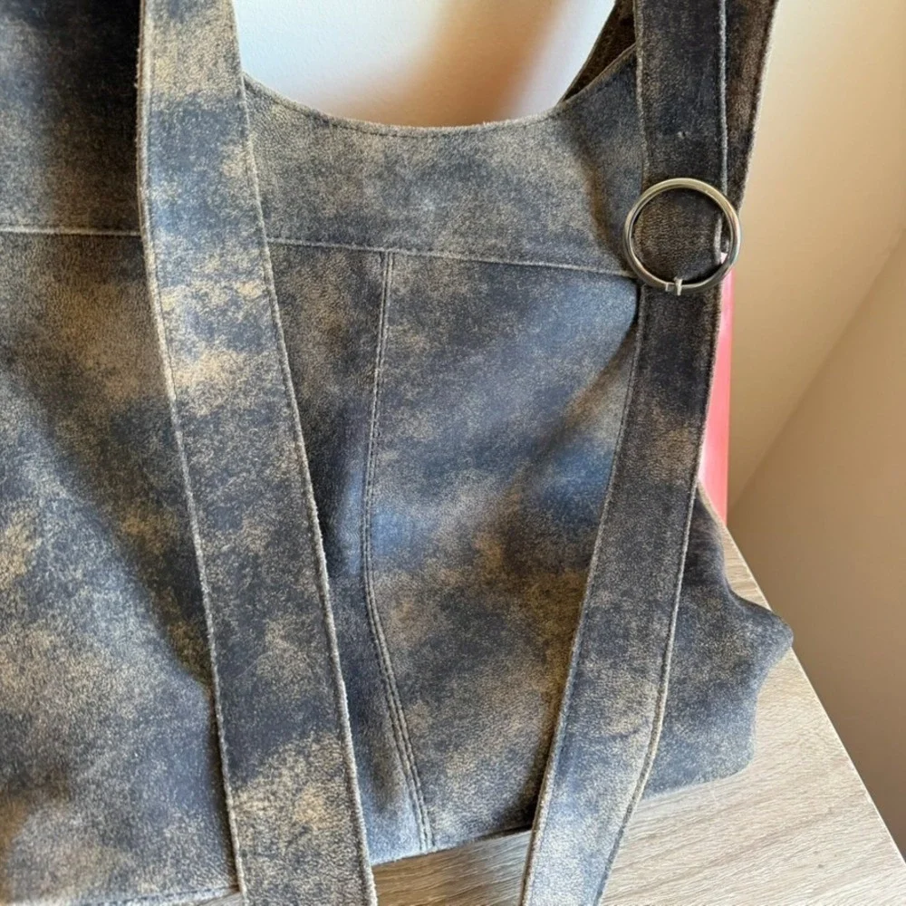Cofi Genuine‎ Leather Black & Bronze Splatters Hobo Bag Purse Coastal Cowgirl